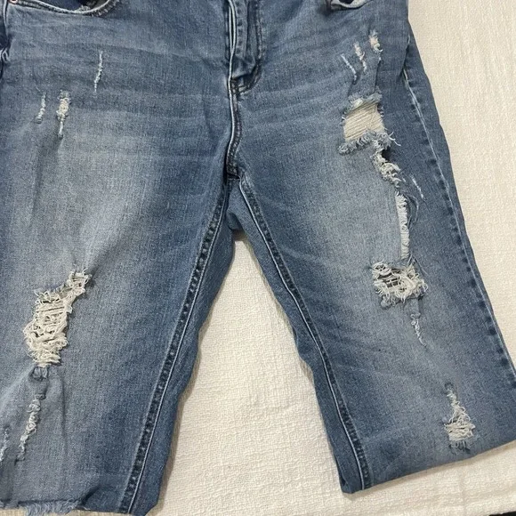 M Jeans by Maurices Womens Jeans Blue Distressed Size 14 Regular Mid Rise - Picture 6 of 9